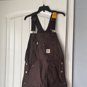 Carhartt Brown Overalls with Gold Accents